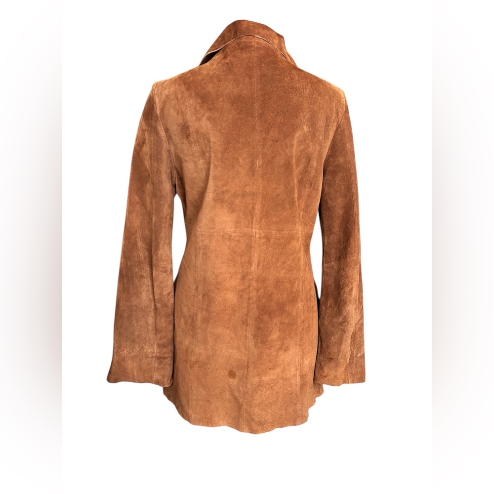 Vintage Forever 21 Y2K Brown Suede Leather Women’s Blazer size Medium - Picture 3 of 9